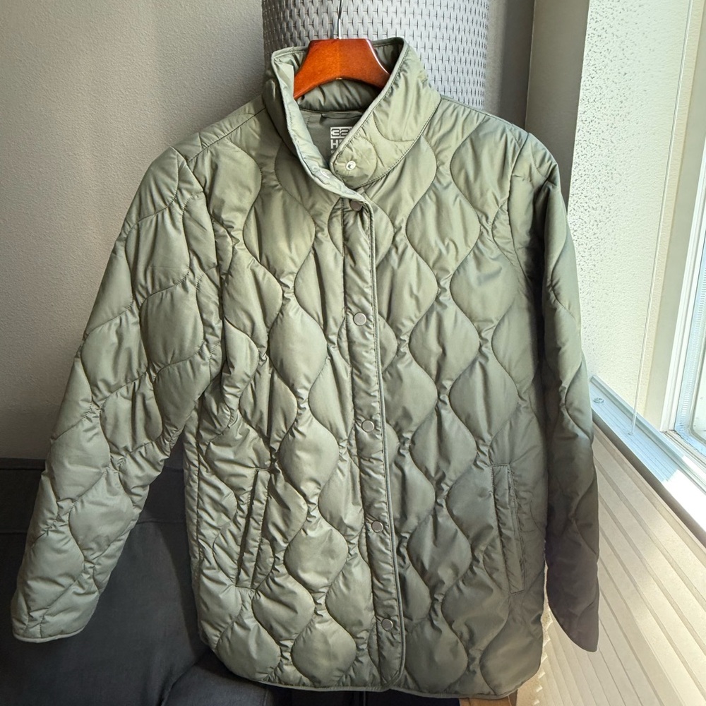 32 Degrees Heat Quilted Jacket in Olive Green